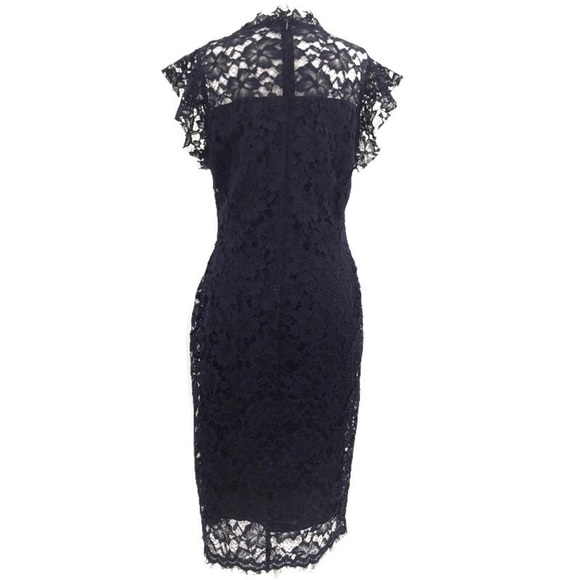 EnFocus Studio Dress Lace Navy Zip Up 12 - Picture 3 of 8